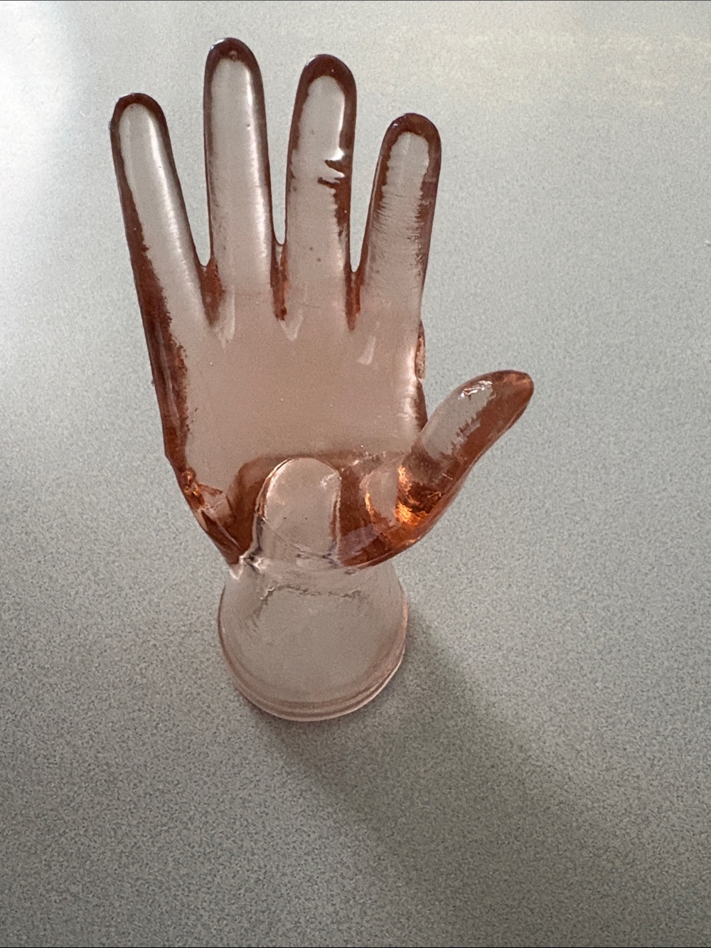 Pink Glass Hand Display 8” Tall